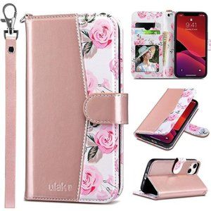 Compatible with iPhone 13 Wallet Case for Women, Premium PU Leather Flip Cover
